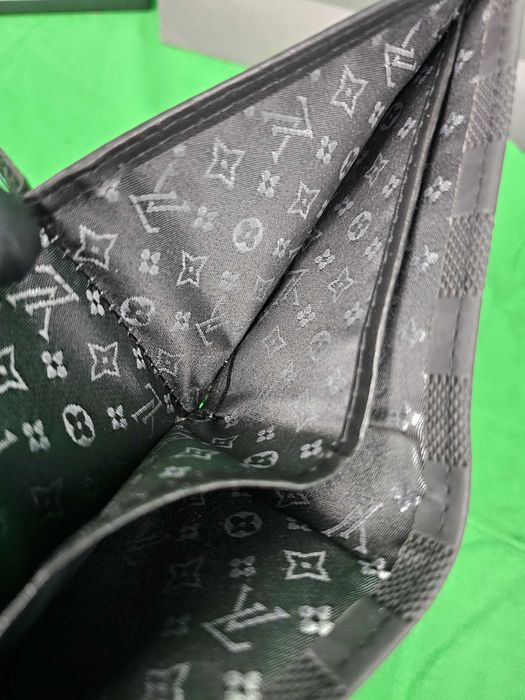 Portfele Meskie Louis Vuitton portfel czarny lv Premium kratka