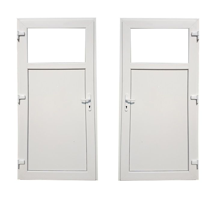 Drzwi PCV gospodarcze sklepowe garażowe zewnętrzne białe 90x200 PVC