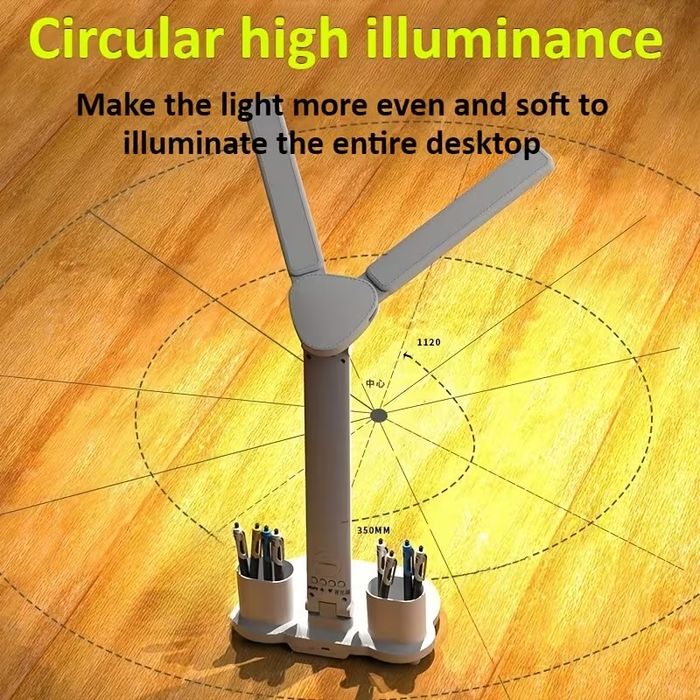 Настільна LED Лампа Подвійна. Екран (Час, Дата, Температура). USB