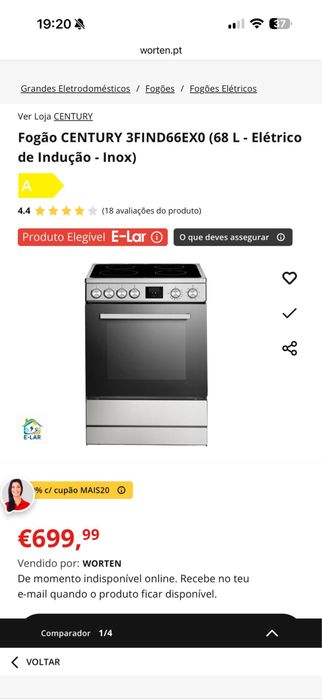 Fogao induçao 4 bocas century