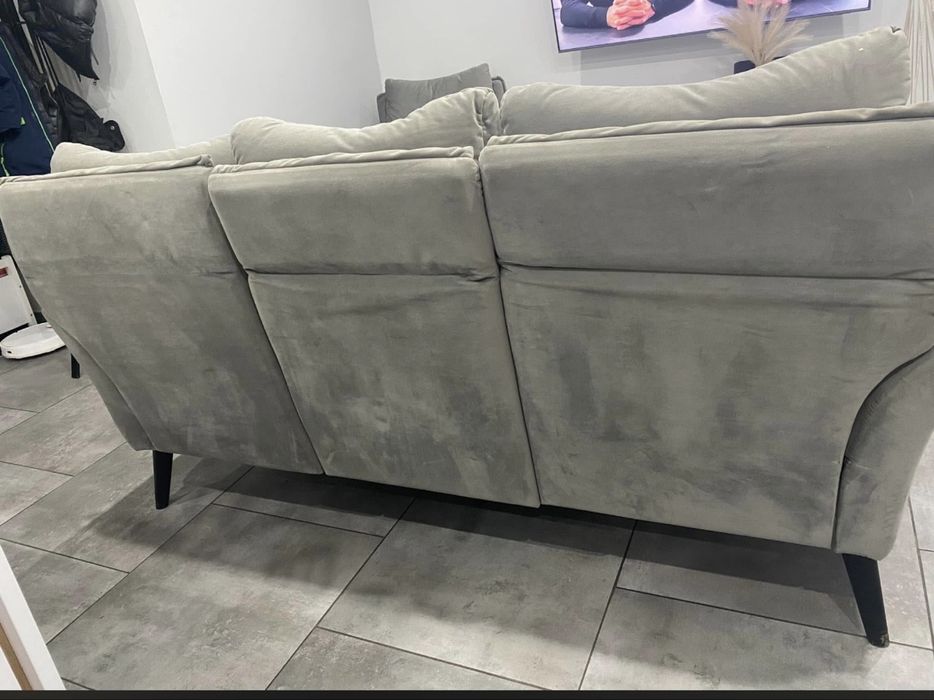 Komplet wypoczynkowy kanapa + fotel welur REZERWACJA