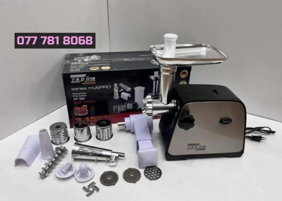 ТОП ЦІНА • Нова мʼясорубка нержавійка Мясорубка Zepline ZP-203 3800 Вт