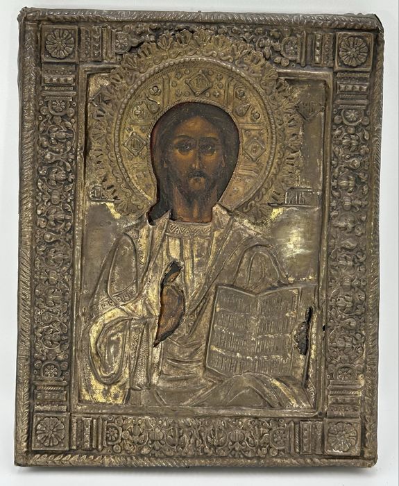 Ikona Pantokrator. Carska Rosja. XIX wiek. Malarstwo