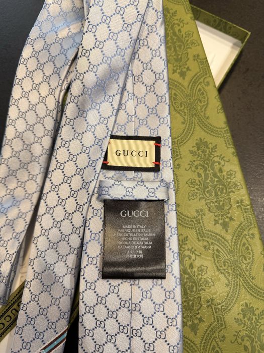 Krawat Gucci jasnoniebieskie