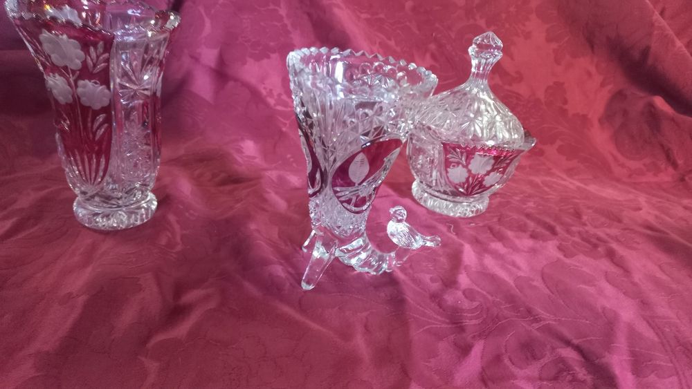 3 peças em cristal impecável