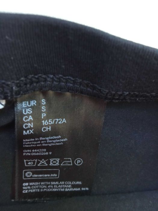 H&M prosta spódnica czarna elastyczna bawełna r 36/S  pas 66