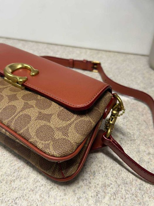 Сумка Coach Jet кросбоді коричнева/Женская кожаная сумка Коуч оригинал