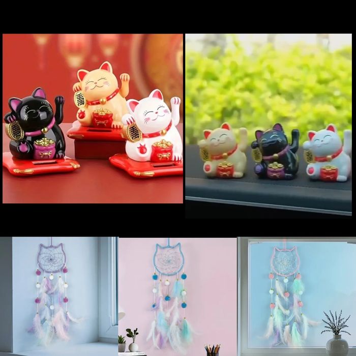 Caça sonhos / Gato da sorte solar (novo)