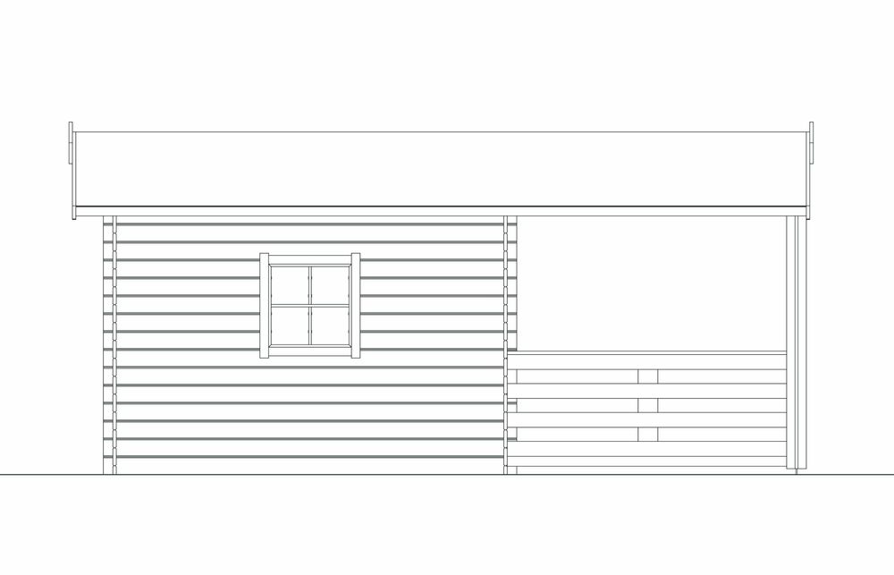 Drewniany Domek Ogrodowy 30 m2 z Tarasem 250x400 - Dalia
