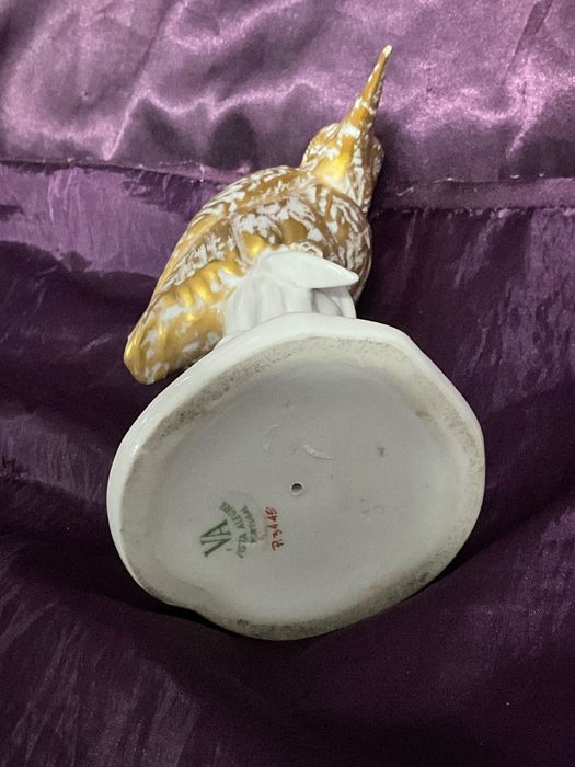 Ave kingfisher vista alegre pintura manual porcelana 17 cm