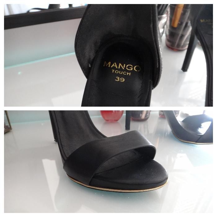 Sapatos elegantes Mango com pulseira dourada espelhada