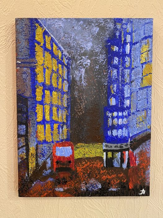 Картина на холсте. Масло. Подпись. Абстракция