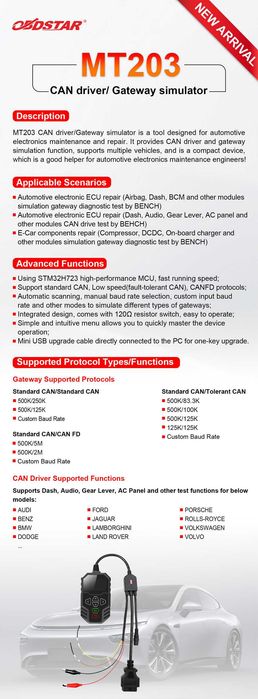 Diagnóstico auto Simulador de Gateway CAN  (BCM) Novo