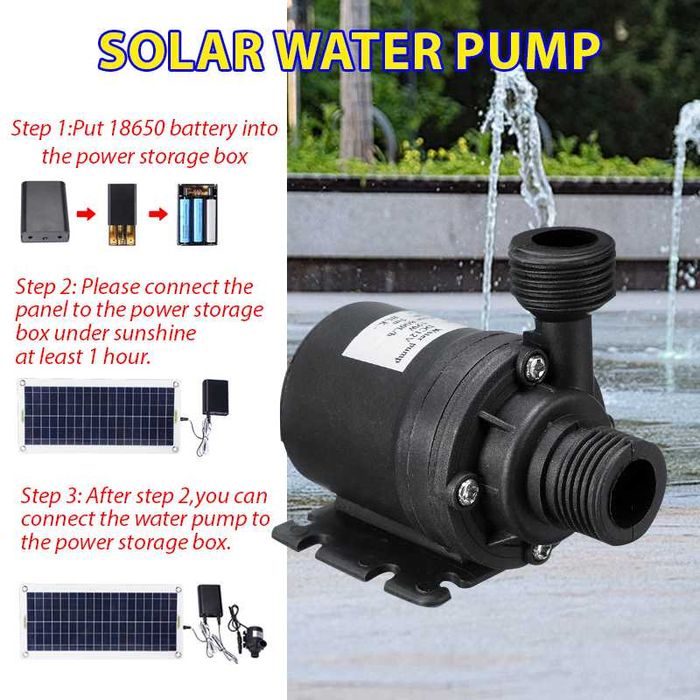 Kit profissional de bomba de água solar 500W  800L/h