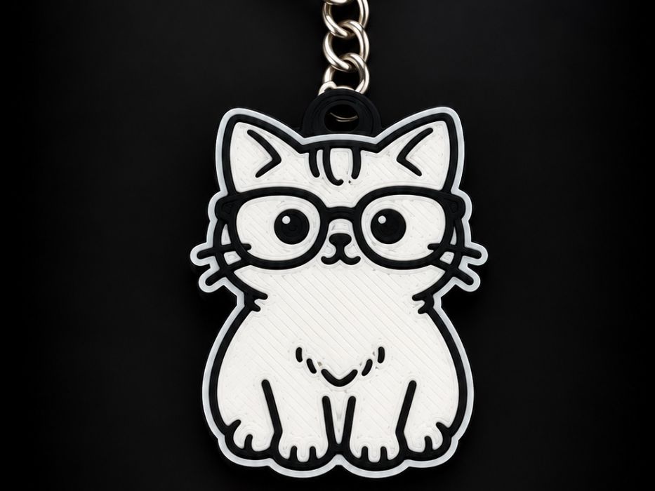 Chaveiro de gato nerd