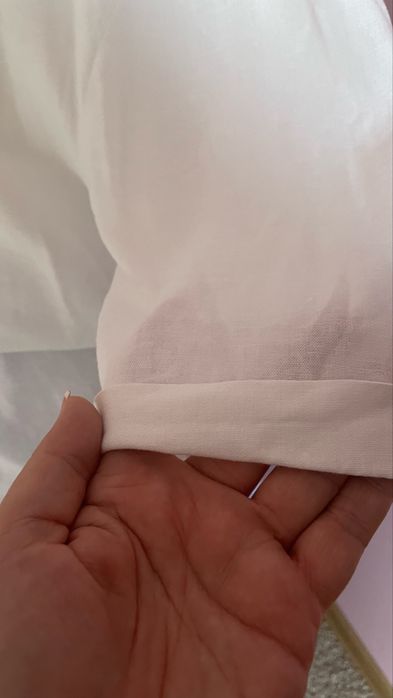 Bluzka teshirt polówka MIHOS letni materiał biała 40/42/44