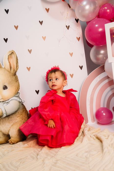 Сукня на рік рожева з бантом святкова сукня платье на годик