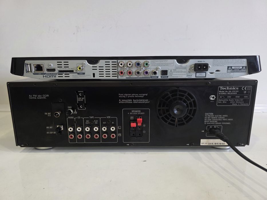 Amplituner Technics SA-EX120 AV i Odtwarzacz Blu-ray/DVD Philips BDP77