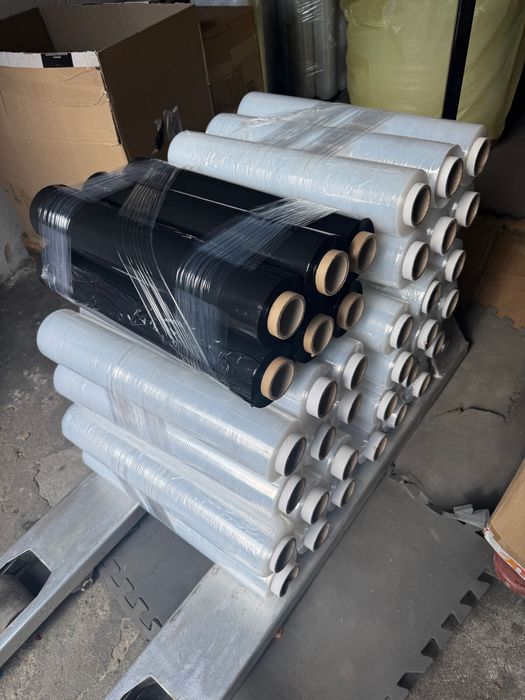 Folia Stretch strecz Czarna czarny Transparentna gruba Mocna rolka Kalisz FV