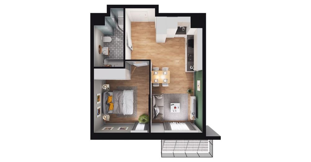 2-pokojowe mieszkanie 39m2 + balkon Bezpośrednio
