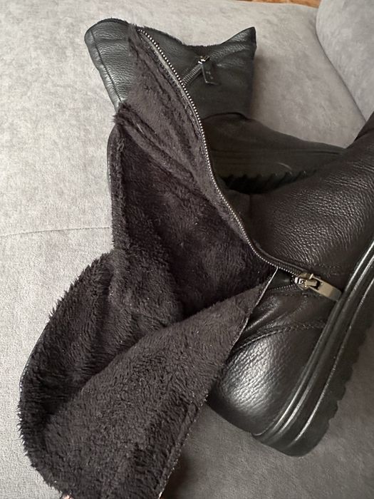 Жіночі черевики Ecco зимові шкіряні чорні 38 розмір