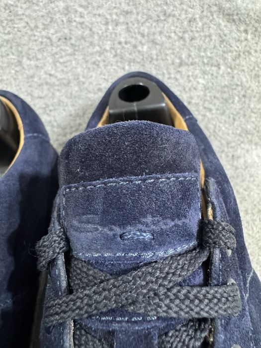 Santoni Navy Suede Low Top Sneakers Italy size 7 41 zamszowe sneakersy granatowe