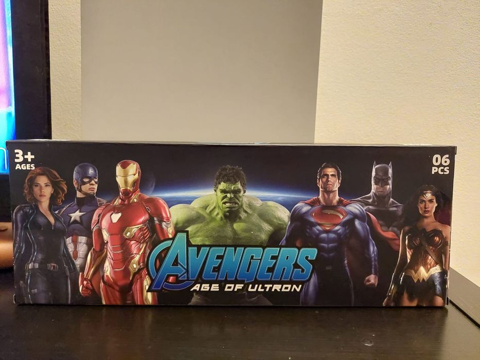 Lote Figuras Colecionáveis Heróis Marvel e DC (6 peças)