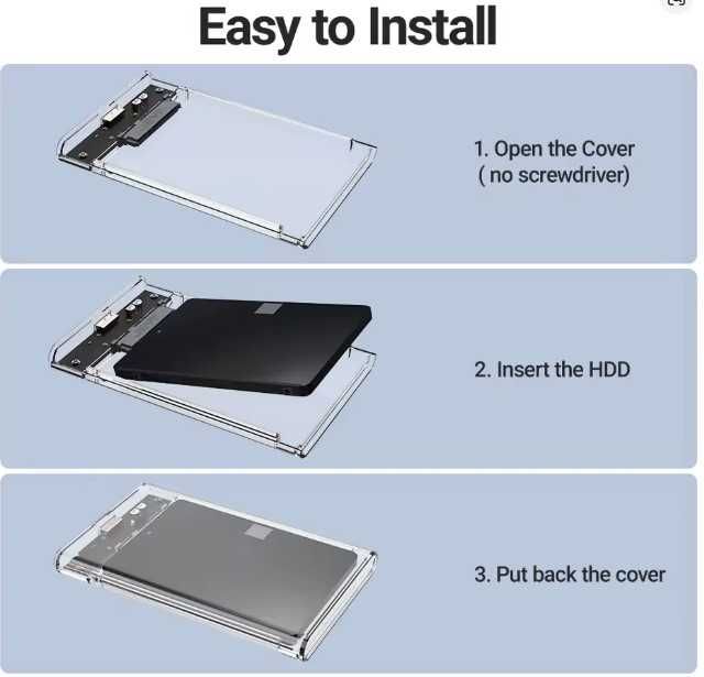 Кишеня зовнішнього жорсткого диска 2,5 дюйма (прозора).