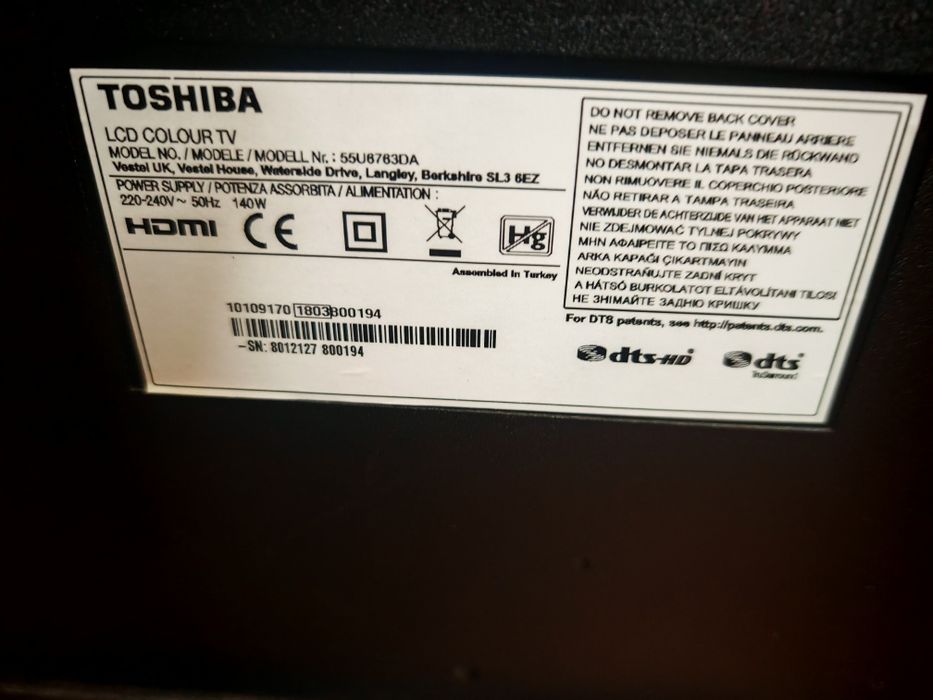 Телевізор Toshiba 55U6763DG, 4k, Hdr, IPS