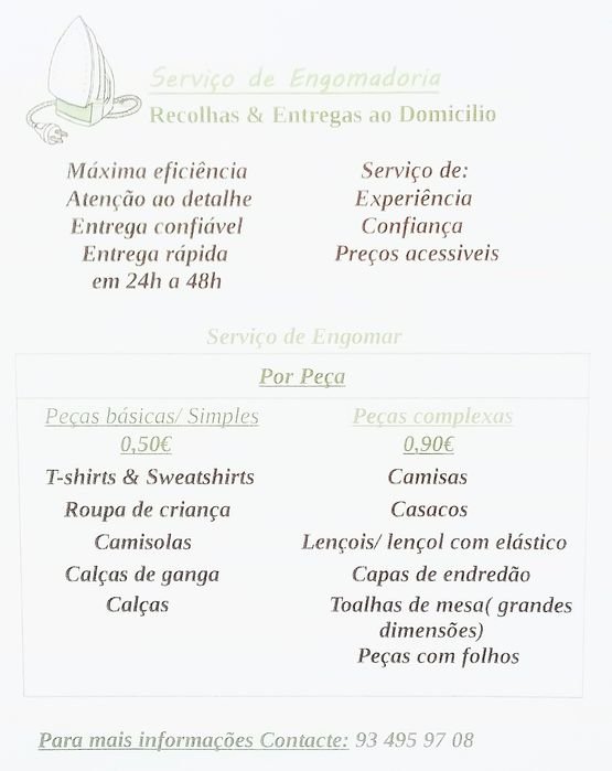 Serviço de passar a ferro responsável e de confiança