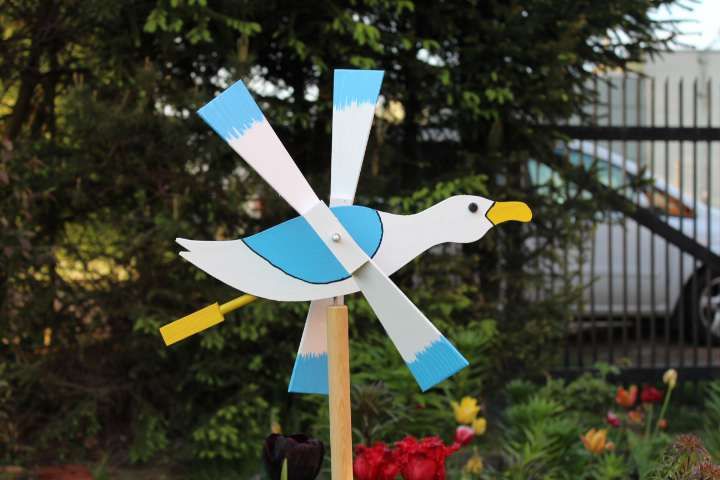 wiatrak ogrodowy- bocian i inne - rękodzieło