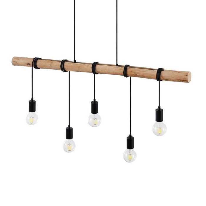 Lampa Wisząca Black/Wood