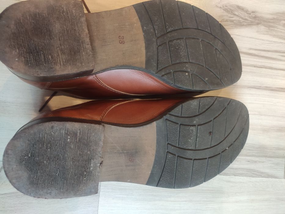 Buty skórzane 38 brąz .