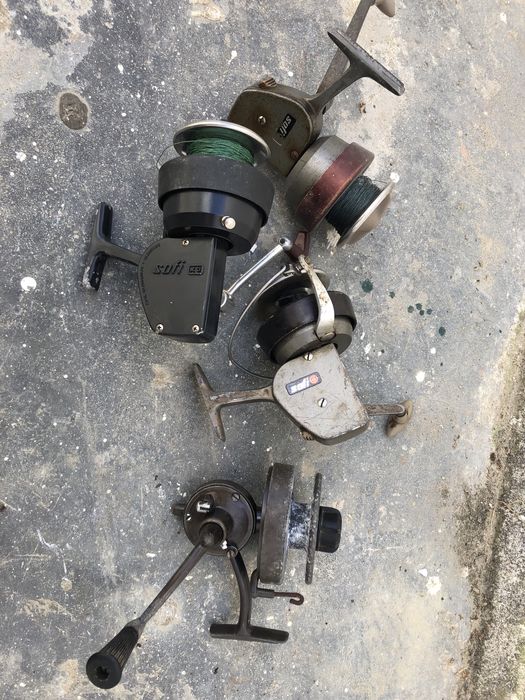 Carretos de pesca para colecionadores três Sofi e um samarra