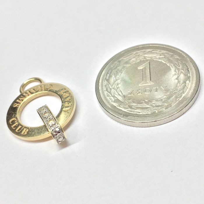 Złoty WISIOREK 585 14K Zawieszka DIAMENTY 0.04ct APART Charms Club 1,6
