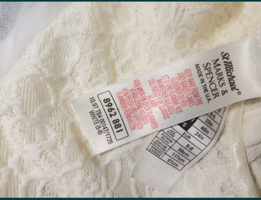 Карнавальне плаття M&S 5-6-7 біле нарядне платье сукня дівчинка