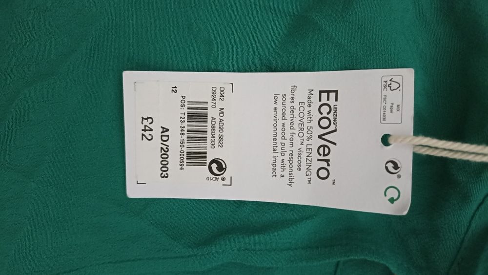 Nowa letnia sukienka z wiskozy bufiaste rękawy Next rozmiar 12