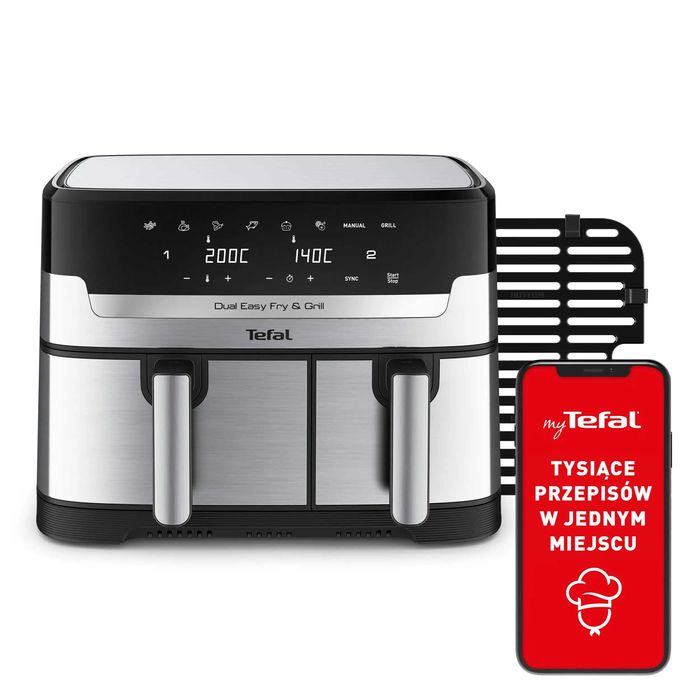 Frytkownica beztłuszczowa Tefal Dual Easy Fry & Grill EY905D  8,3lnowa