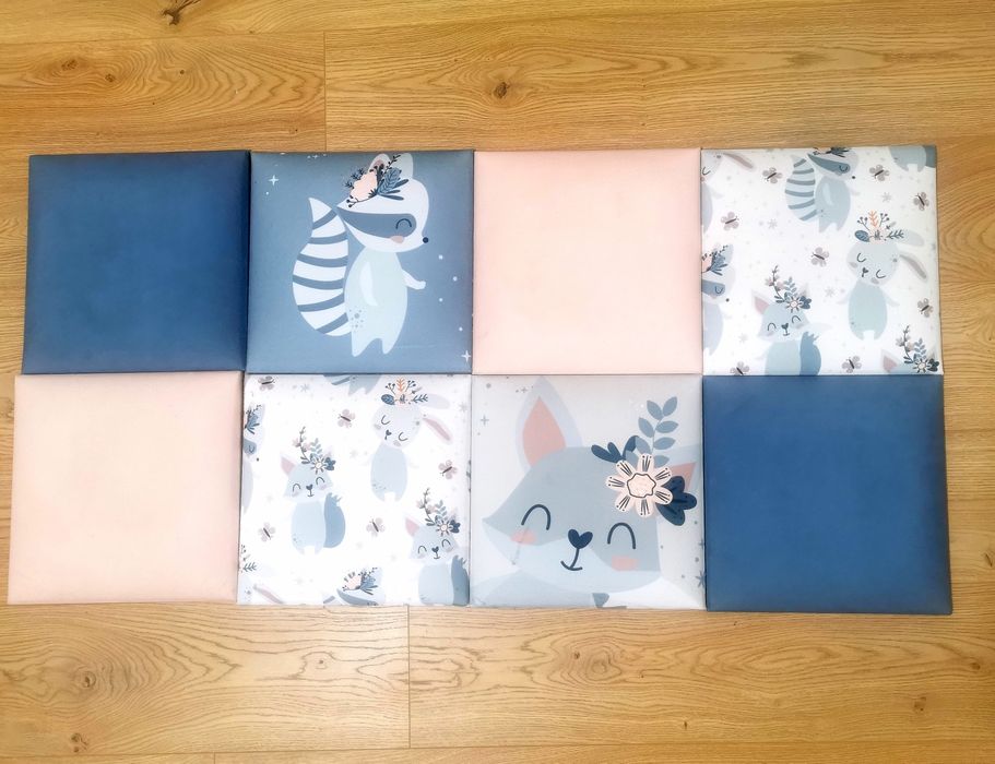 Panele tapicerowane PRINT KOTY set 4 sztuki Mollis