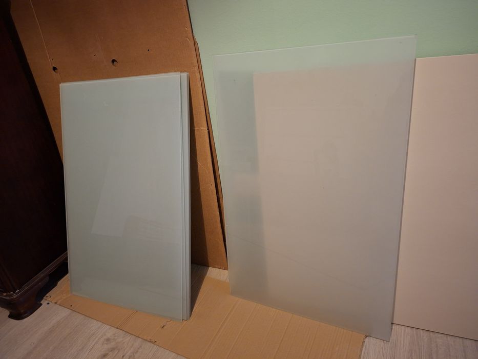 Vidros verde água baços