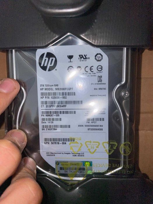 HP HDD SAS 2TB 7200RPM 3.5" - PN 62503064740677066626121