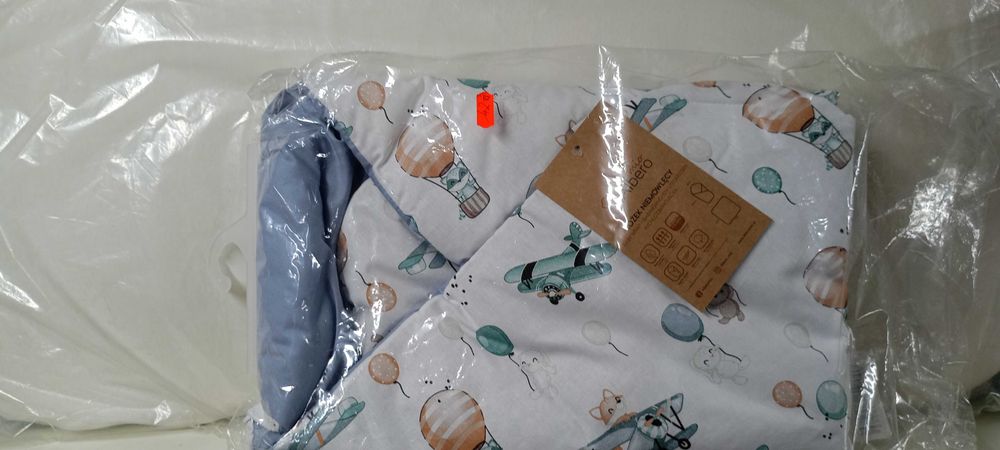 Rożek niemowlęcy bawełniany becik miękki otulacz Samoloty niebieskie