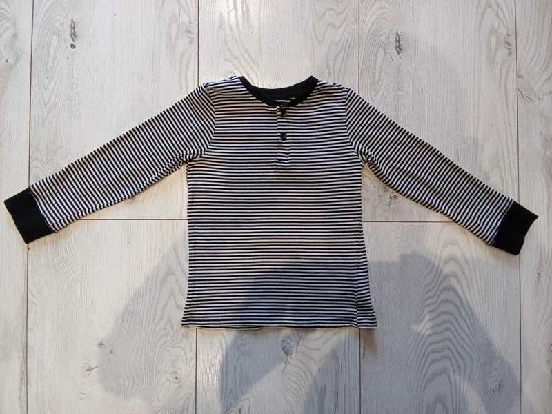 zestaw bawełnianych koszulek z długim rękawem marki H&M roz. 110/116 paski