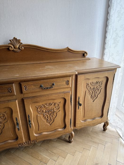 Komoda w stylu ludwikowskim drewniana dębowa vintage
