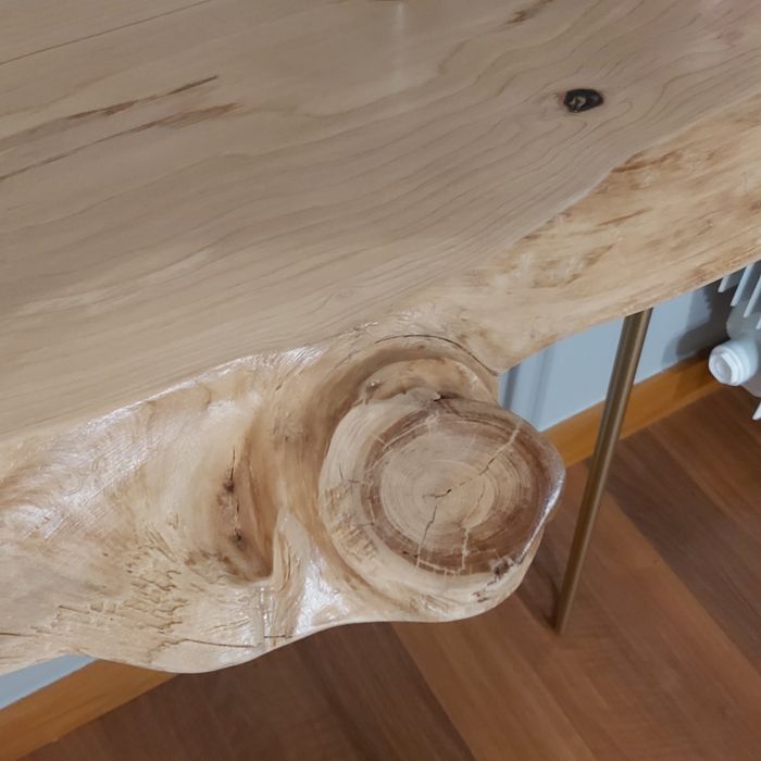 Consola de hall madeira natural 80 x 30 x 70 cm