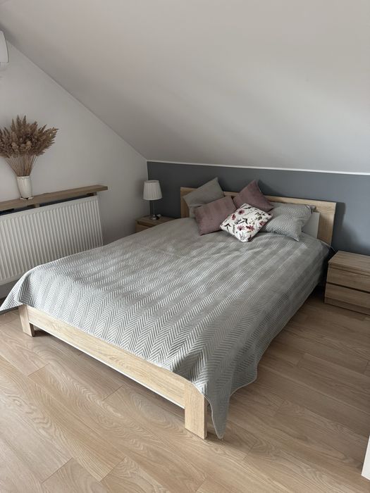 Łóżko dąb sonoma 160x200 cm + materac