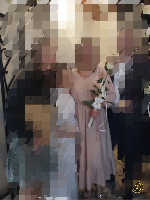 Sukienka solar M pudrowy róż