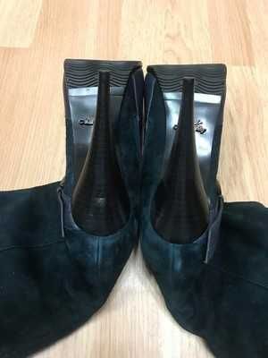 Сапоги шикарные натуральная замша кожа р.39/39,5 ст.25,5- 26см