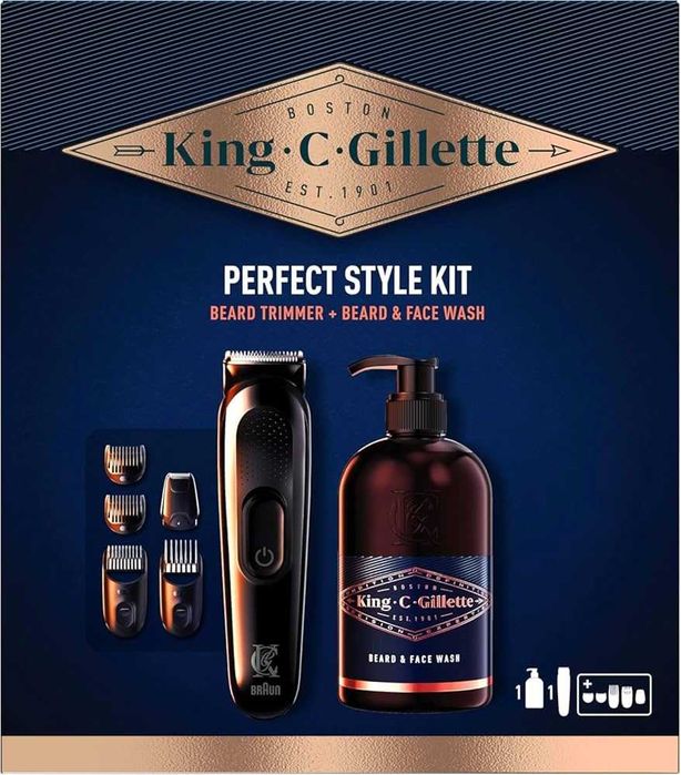 Zestaw King C. Gillette Perfect Style Kit – Trymer + Żel 350ml | OKAZJA