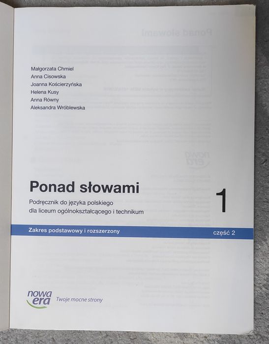 Podręcznik Ponad Słowami 1 do języka polskiego